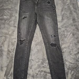 KanCan Charcoal Distressed Skinny Jeans